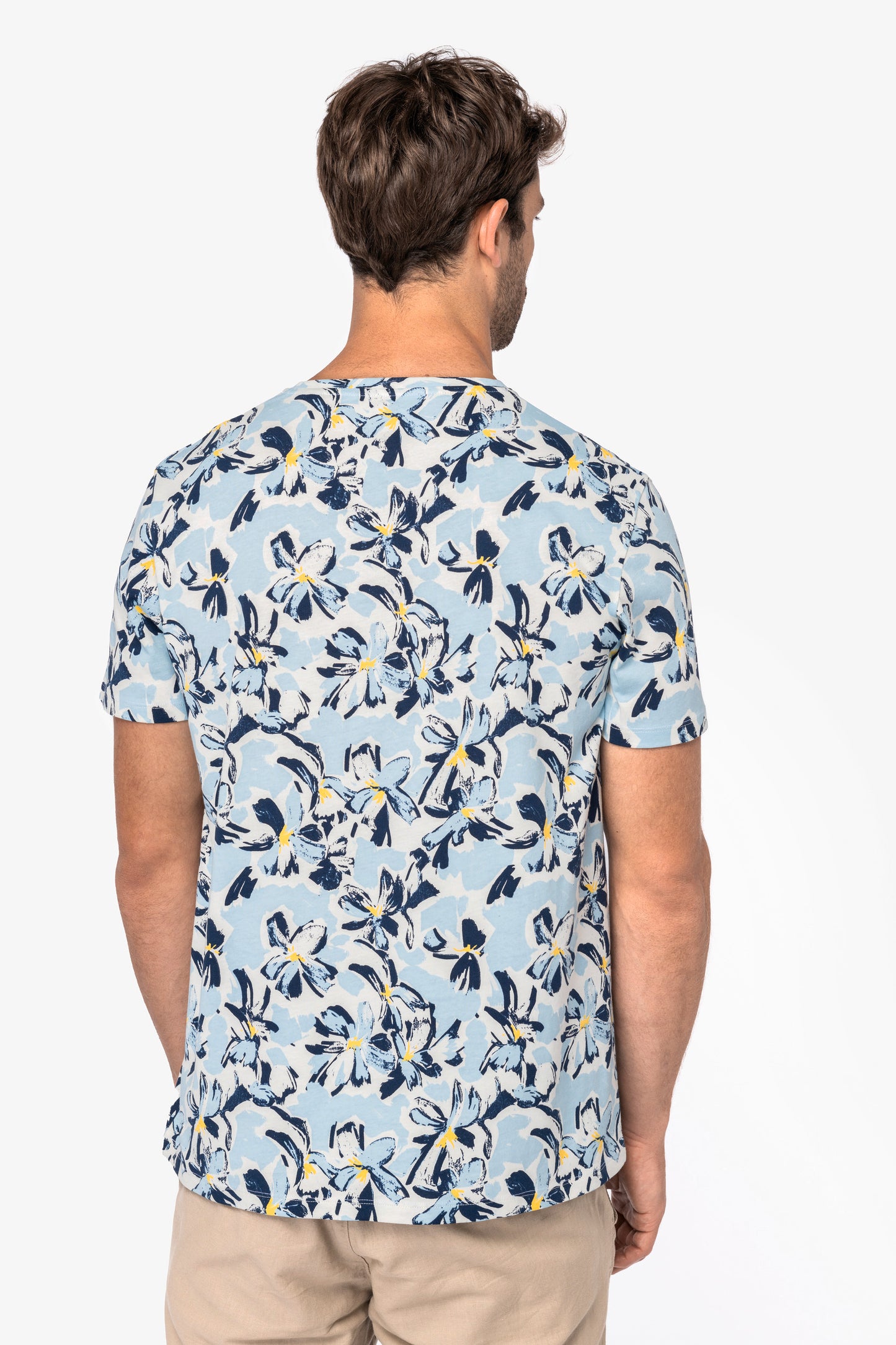 T-shirt uomo con stampa tropicale