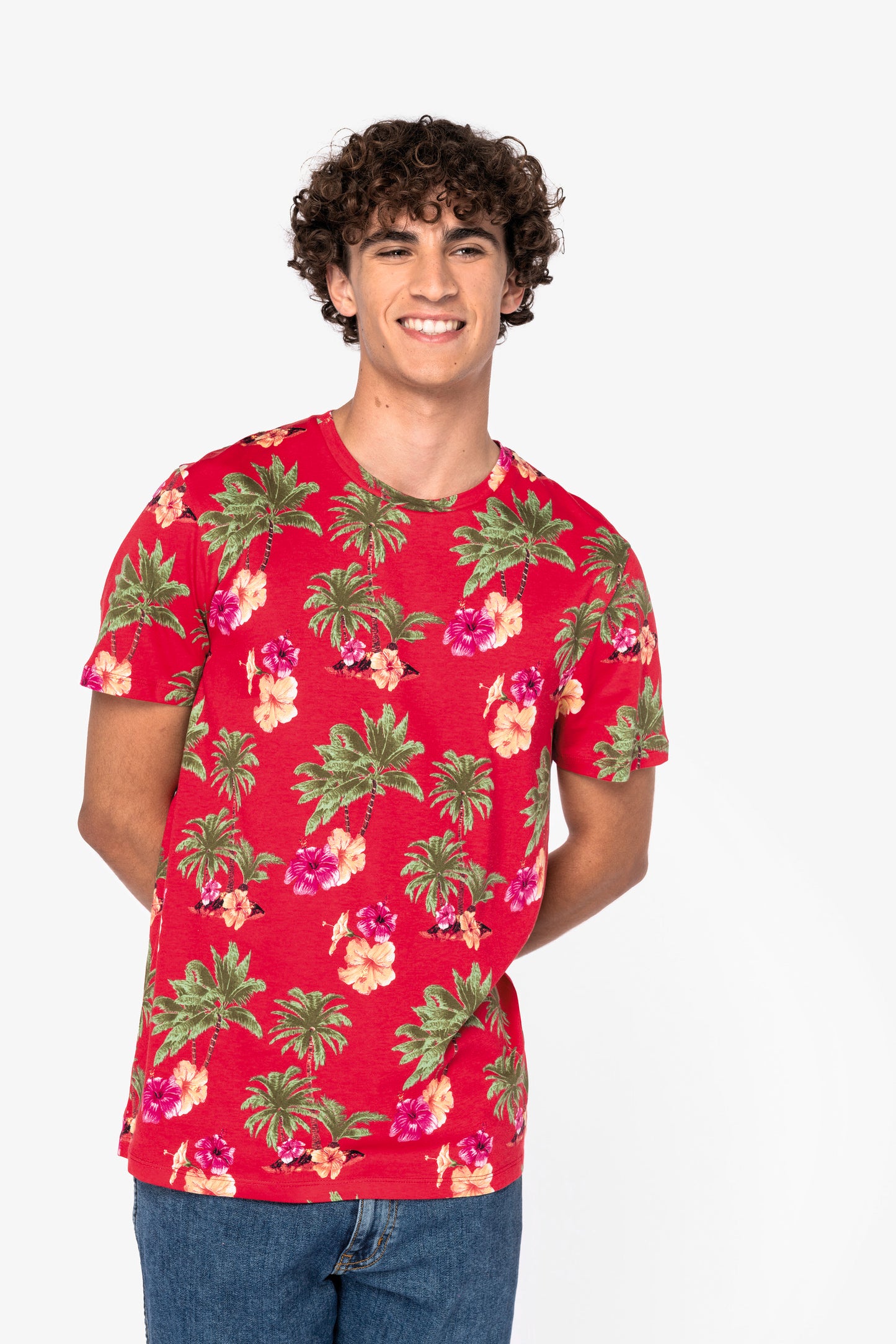 T-shirt uomo con stampa tropicale