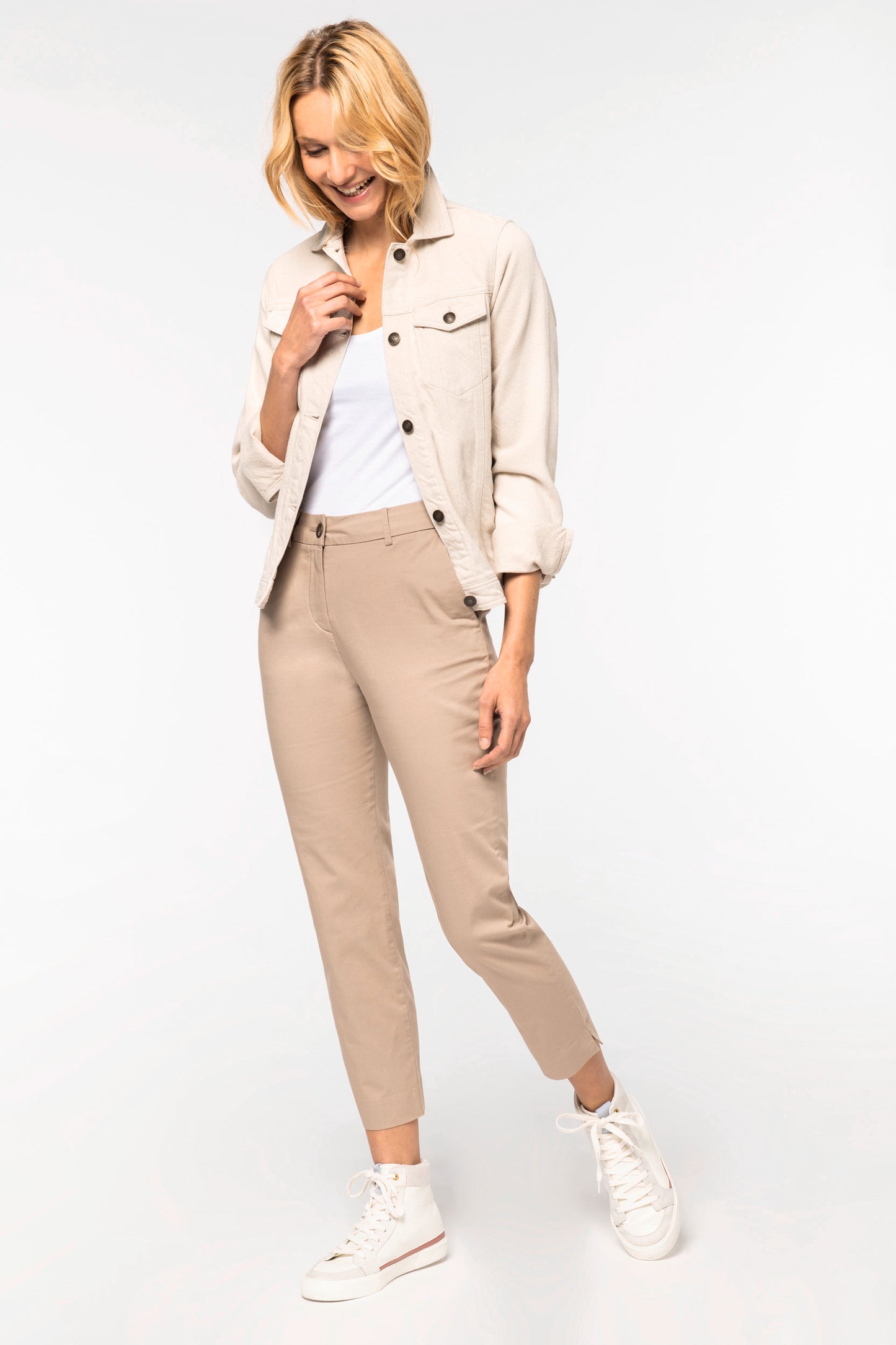 Pantaloni chino 7/8 donna Wet Sand