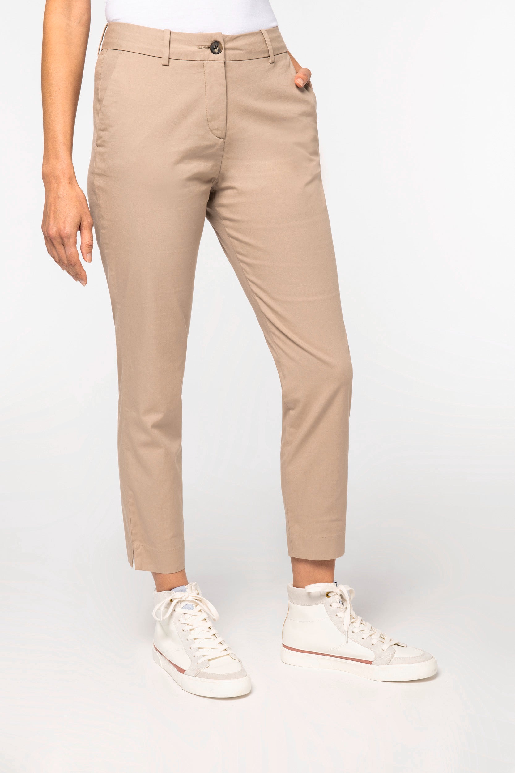 Pantaloni chino 7/8 donna Wet Sand