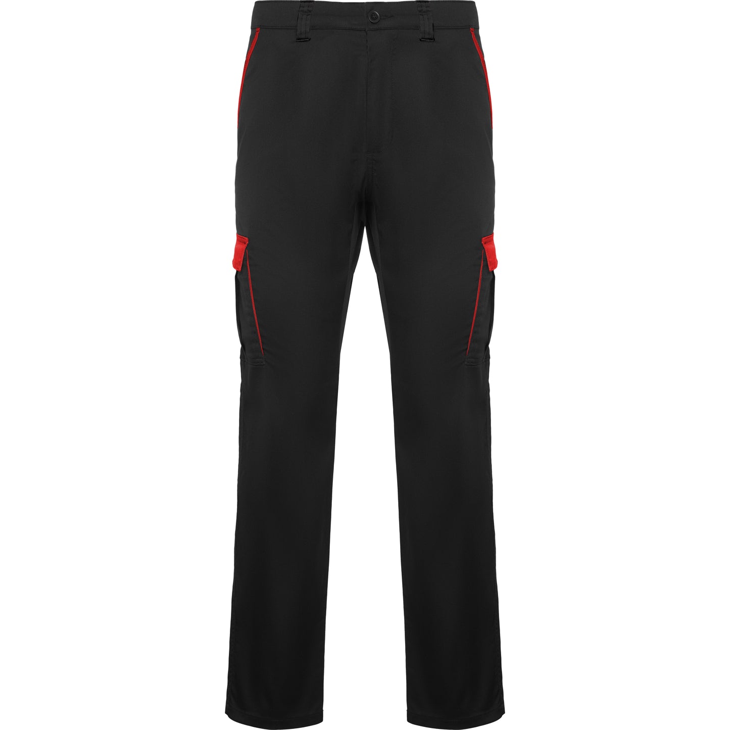 Pantaloni lunghi da lavoro in colori combinati nero rosso