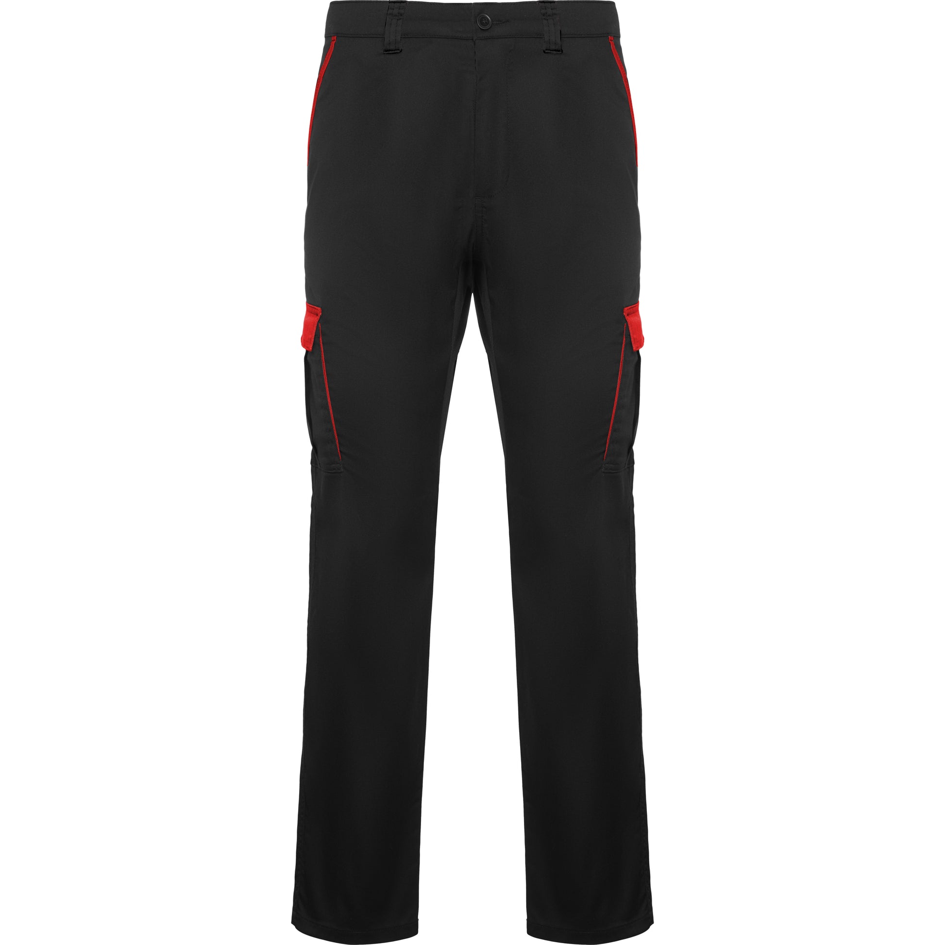 Pantaloni lunghi da lavoro in colori combinati nero rosso