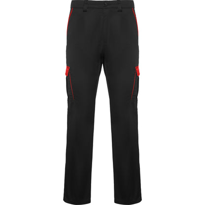 Pantaloni lunghi da lavoro in colori combinati nero rosso