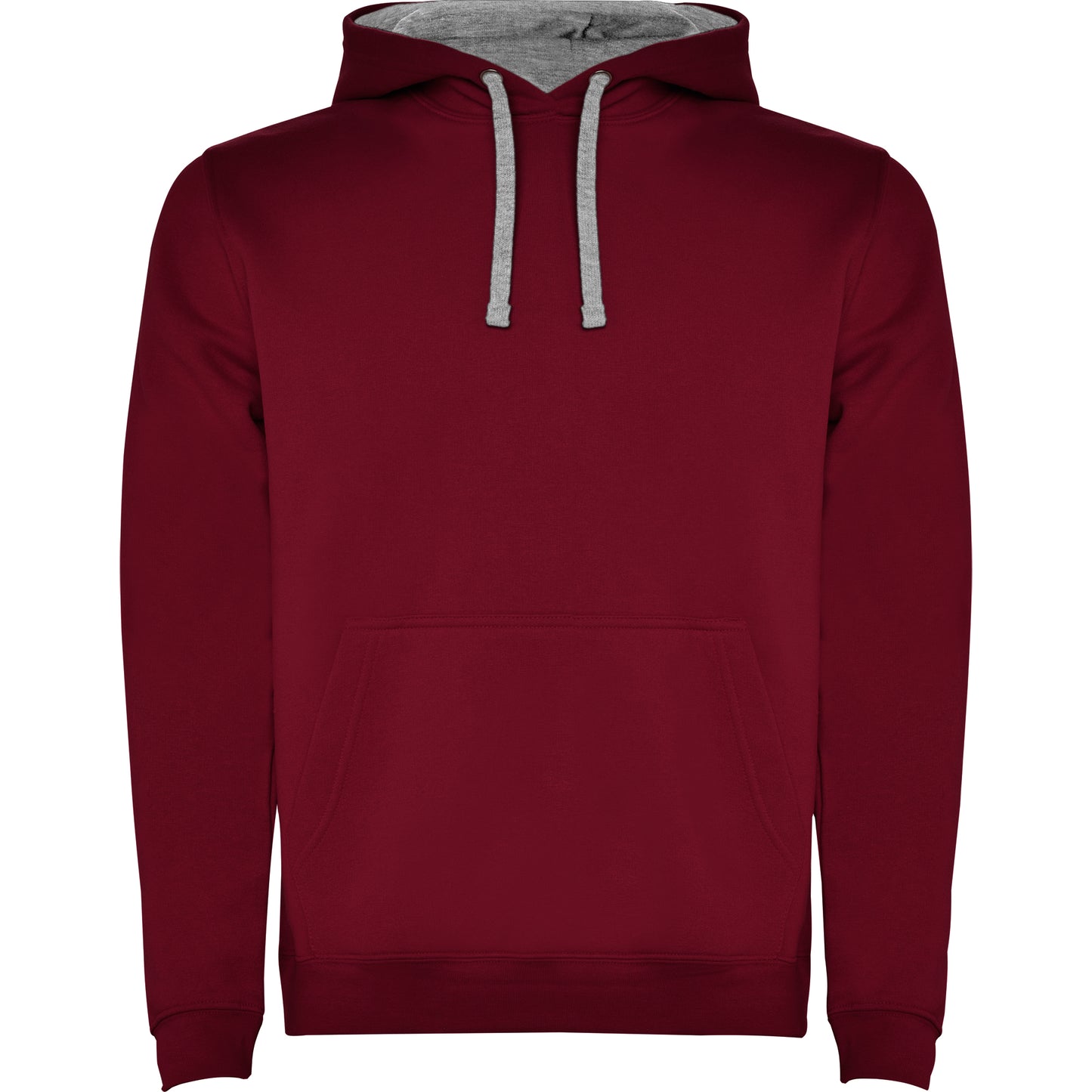 Felpa uomo unisex invernale felpata bordeaux cappuccio