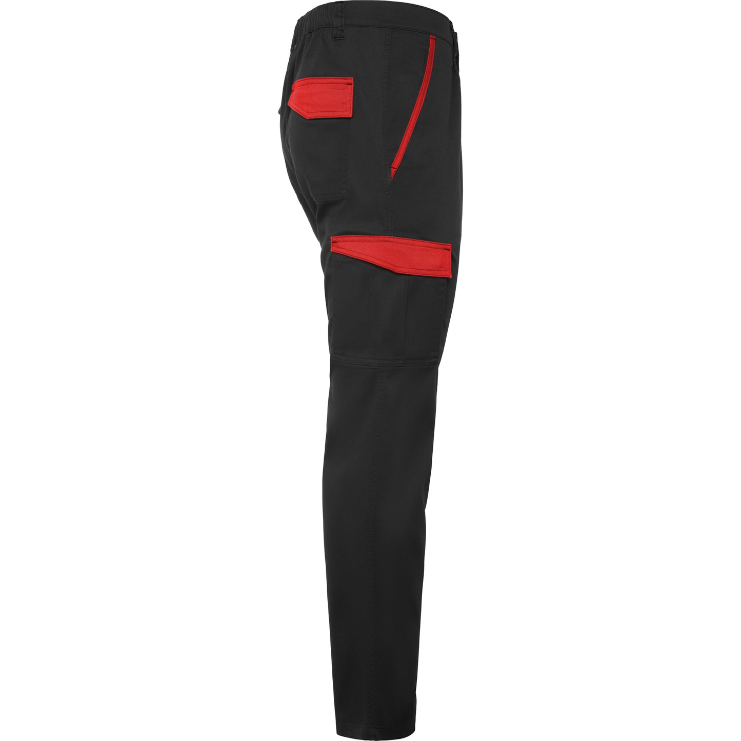 Pantaloni lunghi da lavoro in colori combinati nero rosso